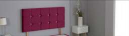 "Maroon Plush Velvet Cube Headboard Multi 3FT Single 26""inch Headboard"
