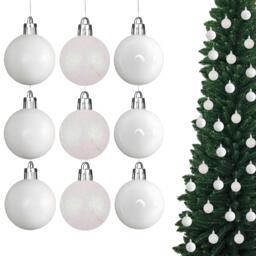 Christmas 5cm Bauble White -Tree Hanging Decoration Festive Cheers 9Pcs
