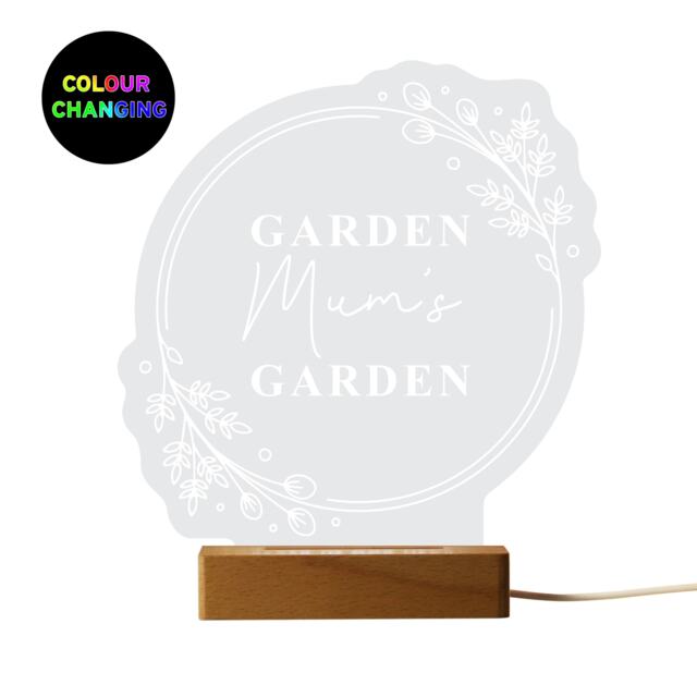 Personalised Floral Wooden Based LED Light