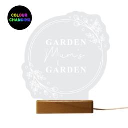Personalised Floral Wooden Based LED Light
