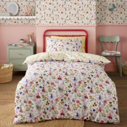Belle & Boo Garden Friends Reversible Cotton Duvet Cover Set White Double