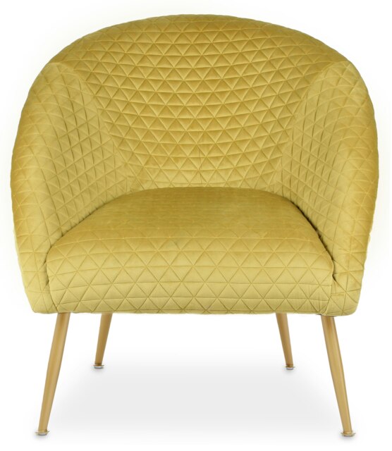 Orsina Gold Occasional Arm Chair with Curved Back, Velvet Upholstered Chair, Indoor Lounge Chair for Living Room