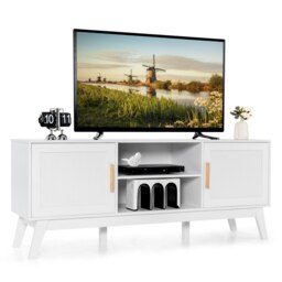 COSTWAY TV Stand Entertainment Center for TVs up to 65 Inches White 1