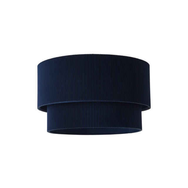 ValueLights Mason Ruched Blue Two Tier Ceiling Shade and Bulb