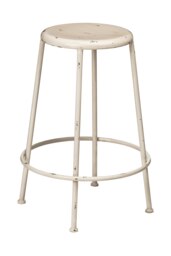 Orsina Artisan Cream Metal Round Footrest Stool