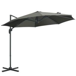 Outsunny 3 x 3m Cantilever Parasol with Cross Base, Garden Umbrella with 360 Rotation, Crank Handle and Tilt for Outdoor, Patio, Grey