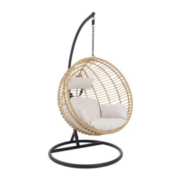 Charles Bentley Single Hanging Swing Chair H198 x Diameter 104cm Natural