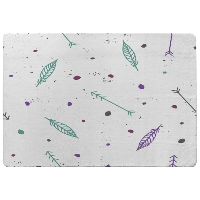 Cute Cartoon Feathers And Arrows In Boho Style Rug Multi