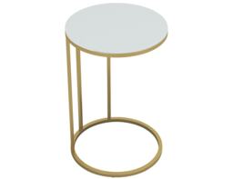 C-Shape Glass Top Side Table Gold 1
