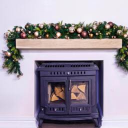 Christmas Tree World 180cm Garland with Baubles - Bronze & Copper