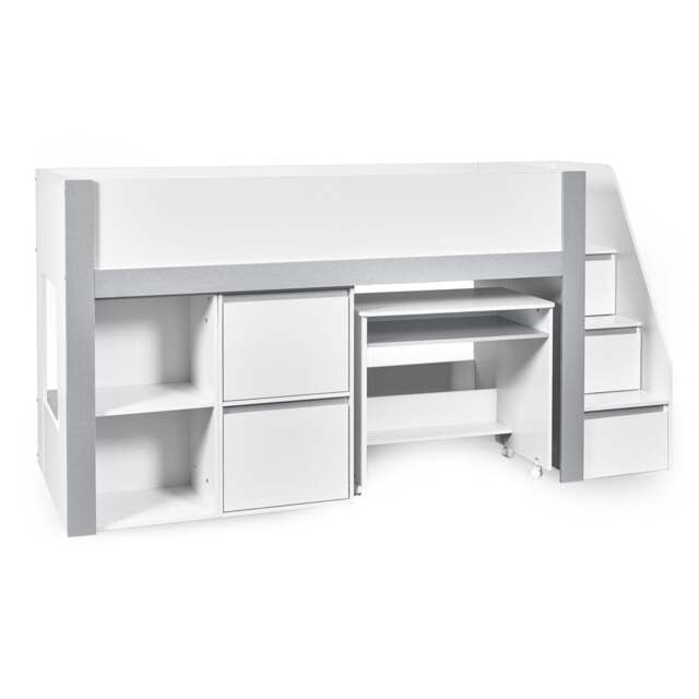 Quince Midsleeper - White and Silver - Single (90cm)