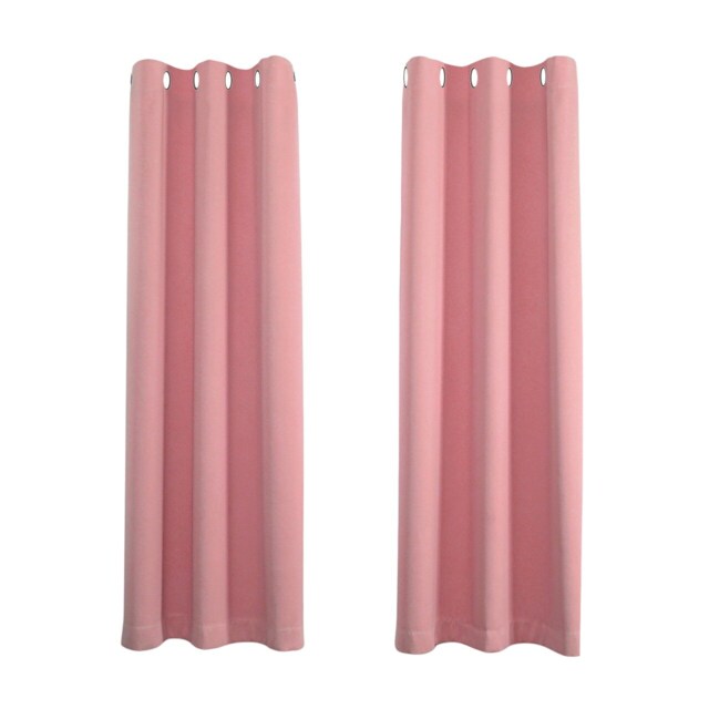 Pink Eyelet Curtains - Thermal Blackout Curtains - 66 x 72 Inch Drop - 2 Panel Pink One Size