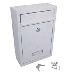 White Modern Style Letter Post Mail Box Metal Wall Door Gate House Lockable White