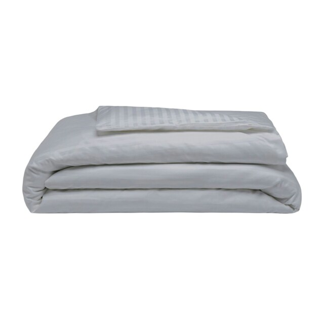 Belledorm 540 Thread Count Satin Stripe Duvet Cover Set - Platinum - Kingsize