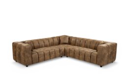 Faux Leather Suede Brown 2C2 Corner Sofa LUGANO