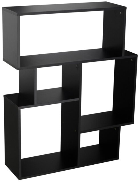 Modular 5-Section Cube Bookcase Black 1
