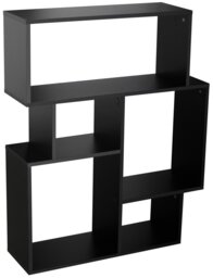Modular 5-Section Cube Bookcase Black 1