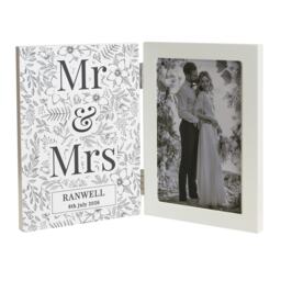 Personalised Wedding Wooden Hinged 6x4 Photo Frame White One Size