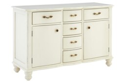 Sustainable 6 Drawer White Sideboard, Modern Storage Small Sideboard, Elegant Design Wooden Sideboard White