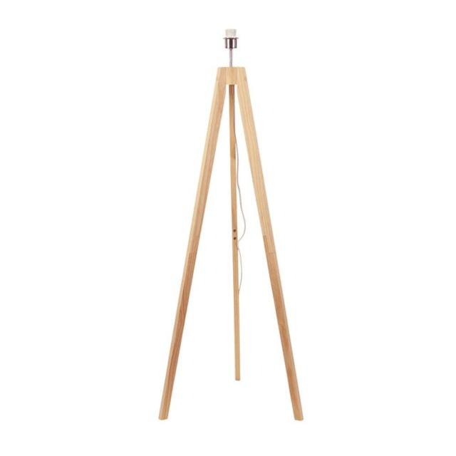 ValueLights Jackson Natural Wooden Tripod Floor Lamp Base Brown