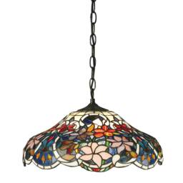 Sullivan 1 Light Medium Ceiling Pendant Dark Bronze, Tiffany glass, E27