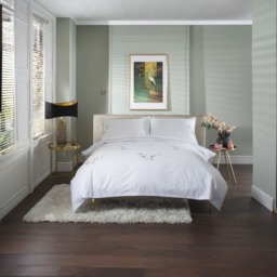 Cherry Blossom Cotton Duvet Set with Embroidered