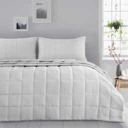 Intimates Waffle Weave Luxury Bedspread Set White White One Size