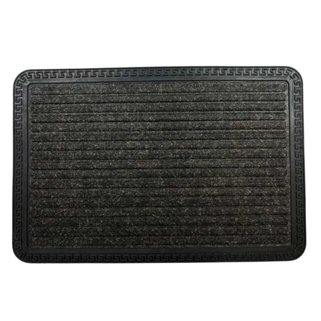 Door Mat - Black - Low Profile 5mm Thick - Washable - Non Slip Rubber Backing - Heavy Duty - Indoor- 40cm x 60cm Black 0.6M x 0.4M 1