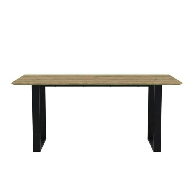 Antibes Dining Table - MDF/Metal - L180 x W90 x H76 cm - Russet/Black Matte Black