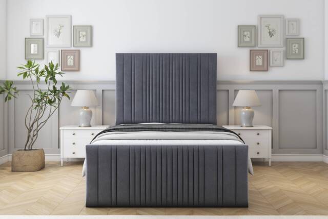"Sloomy Kingsley Steel Plush Bed Frame With Mattress With 50"" Upholstered Headboard 3' Single"