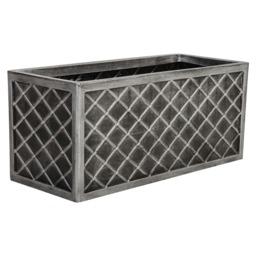 2 x Large Rectangular Lazio Effect Planters For Garden Indoor & Outdoor Patio Planters Pots Grey