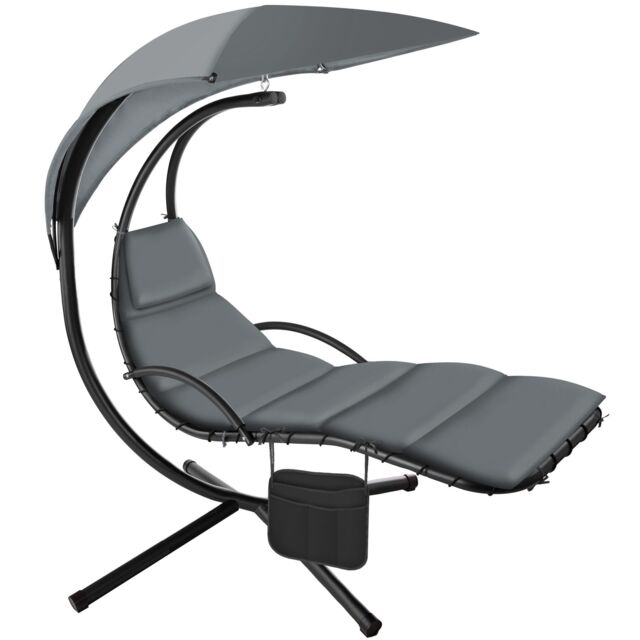 Hanging Chair Elaria - large sun canopy with UV-protection, sturdy Grey grey One Size 1