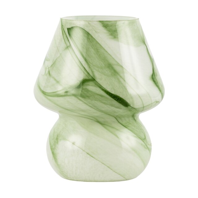 Modern Mini Mushroom Glass Table Lamp with Green Marble Effect Pattern