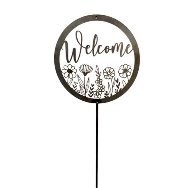 Welcome on 4 Feet Pole - Bare Metal - Ready to Rust - W30 x H152 cm