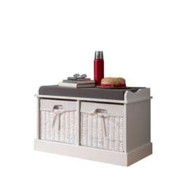 Stockholm Storage Bench with 2 Baskets in White