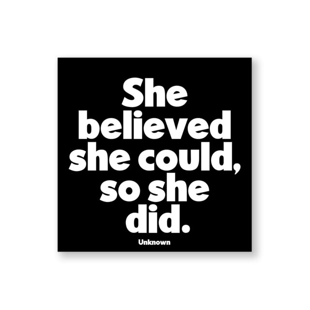 Quotable Inspirational Quote Fridge Magnet She Believed She Could 9cm