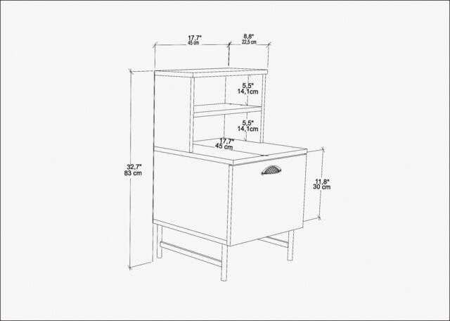 Decorotika Cressi Nightstand - 45 cm W x 83 cm H x 45 cm D