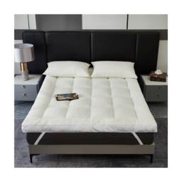 Ezysleep 10Cm All Seasons Reversible Mattress Topper - Breathable Microfibre Side White White