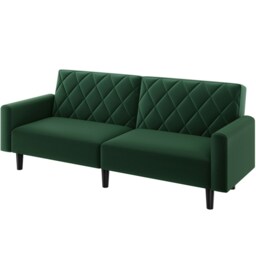 Yaheetech Upholstered Couch w/ Adjustable Backrest Green Two Seater