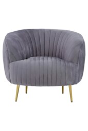 Orsina Grey Velvet Chair With Gold Legs