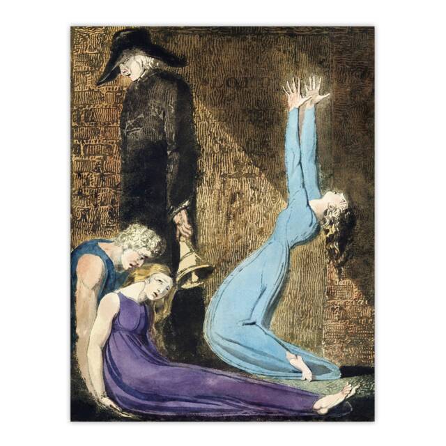 Supine Woman Man with Bell William Blake Huge Wall Art Print 18X24 In