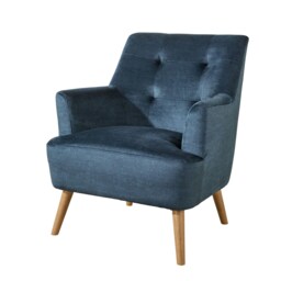 Arta Accent Chair Armchair Occasional Sofa Modern Upholstered Seating Blue Blue