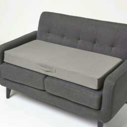 Homescapes Grey Cotton Orthopaedic Foam 2 Seater Booster Cushion Grey Charcoal Grey 100 x 50 x 10 cm