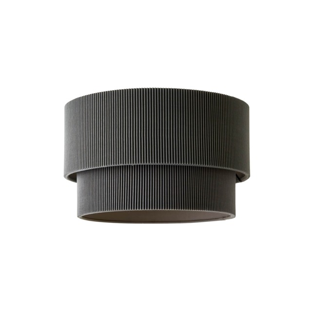 ValueLights Mason Ruched Crinkle Grey 2 Tier Ceiling Shade