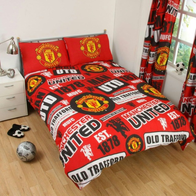 Manchester United FC Patch Double Duvet Cover Set Red Double