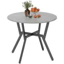 HOMCOM Small Kitchen Table with Black Steel Legs, Dining Table, Grey
