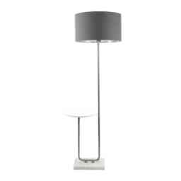 ValueLights Tavel Brushed Chrome Floor Lamp Charcoal Chrome Shade