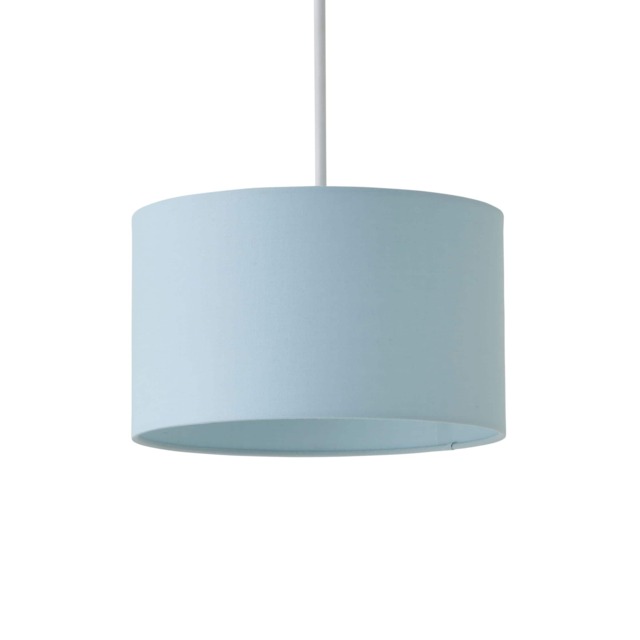 ValueLights Reni Duck Egg Blue Fabric Ceiling Lamp Shade & Bulb (D)25cm Blue