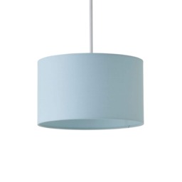 ValueLights Reni Duck Egg Blue Fabric Ceiling Lamp Shade & Bulb (D)25cm Blue