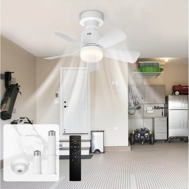 Ceiling Fan Light Screw in E27 Socket with Remote Control LED Lamp White 45cm